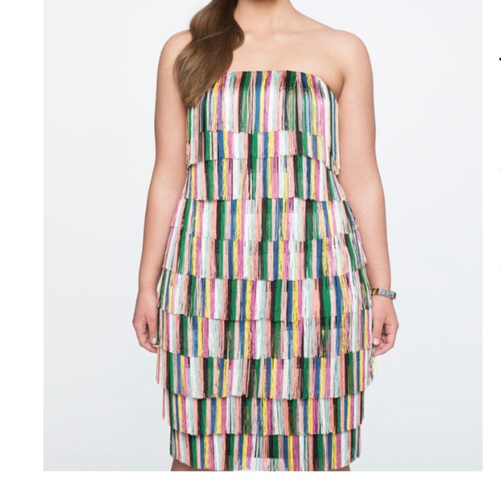 ELOQUII layered fringe dress size 24